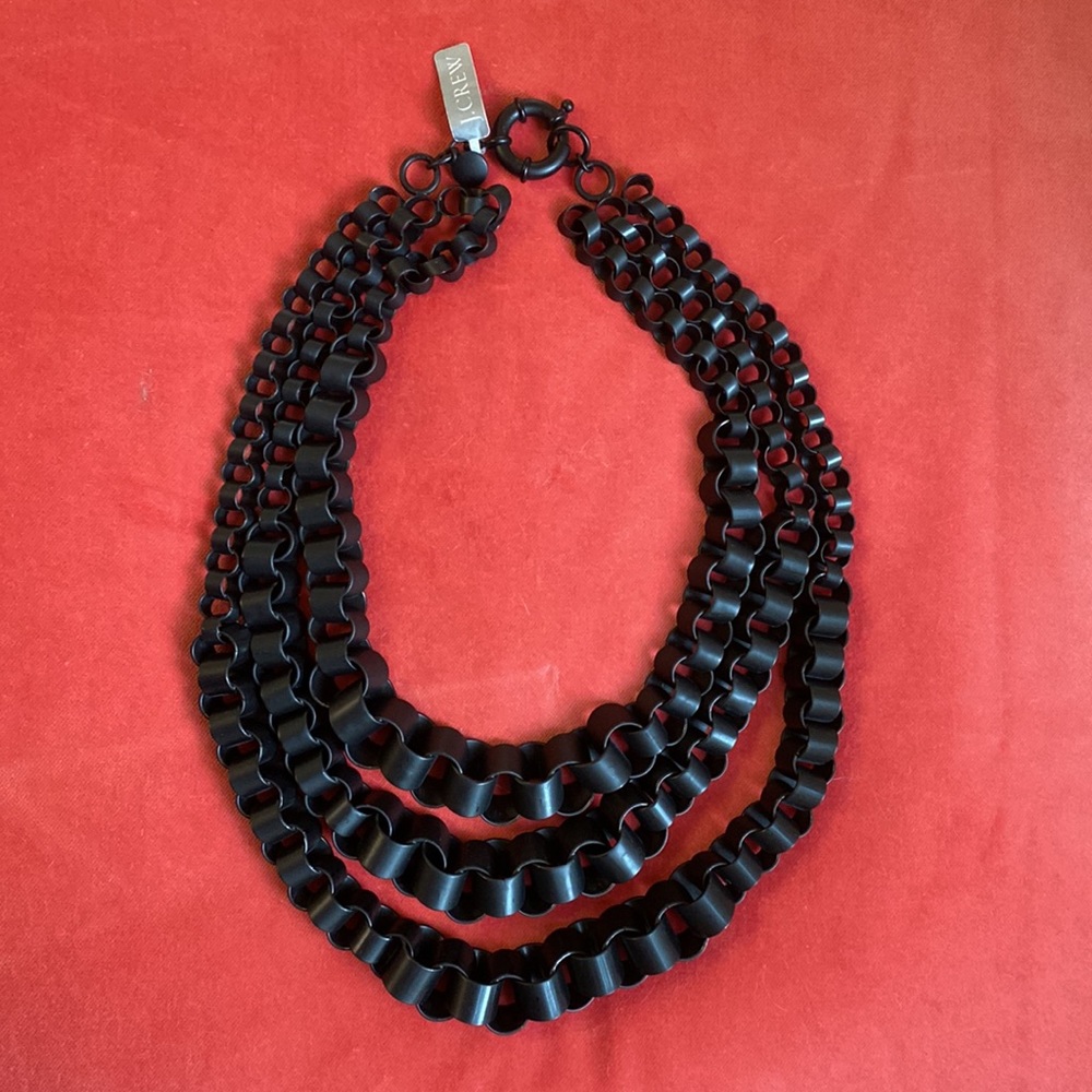 Jcrew black metal link statement necklace